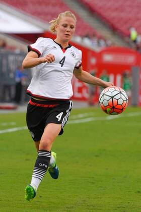 March 3, 2016 - Tampa, Florida, USA - Germany defender Leonie Maier (4) brings the ball upfield during a She Believes Cup game against France at Raymond James Stadium on March 3, 2016 in Tampa, Florida. Germany won 1-0. Germany vs France - ZUMAm63_