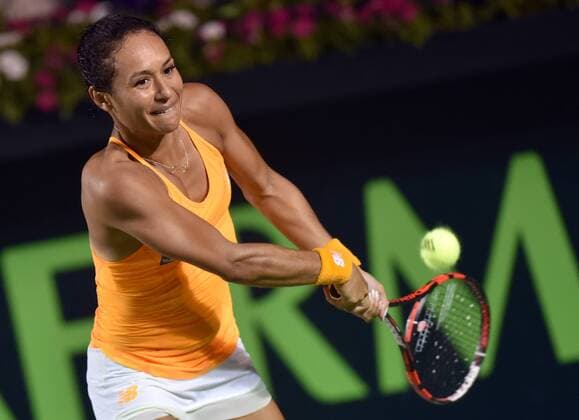 British Heather Watson returns the ball against Danish Caroline Wozniacki during a match of the Monterrey Open in Monterrey, Mexico, 04 March 2016. Monterrey Open tennis tournament !ACHTUNG: NUR REDAKTIONELLE NUTZUNG!  MEX102 20160305-635927506643116600