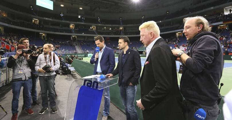Foto : Boris Becker beim Fernseh Intervie ( GER ) Tennis Daviscup am Fr. 04.03.2016 Deutschland - Tschechien