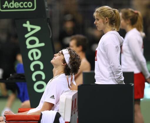 Tennis, Davis Cup, Alexander Zverev - Tomas Tomas Berdych Photo : Micha Zeverev ( GER ) loses vs. Tomas Tomas Berdych in 5 sets Tennis Daviscup am Fr. 04.03.2016 Deutschland - Tschechien
