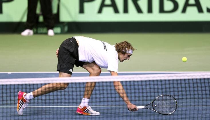 Tennis, Davis Cup, Alexander Zverev - Tomas Tomas Berdych Photo : Micha Zeverev ( GER ) loses vs. Tomas Tomas Berdych in 5 sets Tennis Daviscup am Fr. 04.03.2016 Deutschland - Tschechien