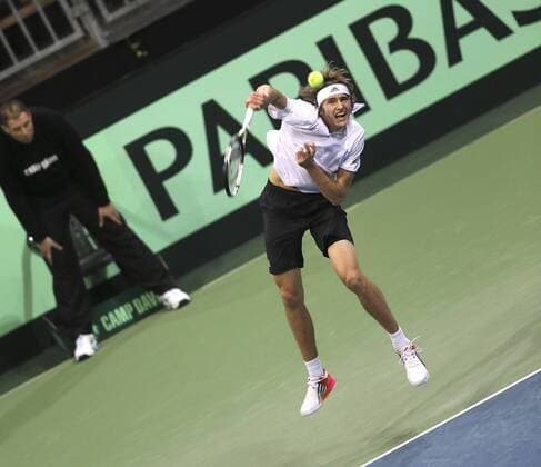 Tennis, Davis Cup, Alexander Zverev - Tomas Tomas Berdych Foto : Micha Zverev ( GER ) Tennis Daviscup am Fr. 04.03.2016 Deutschland - Tschechien