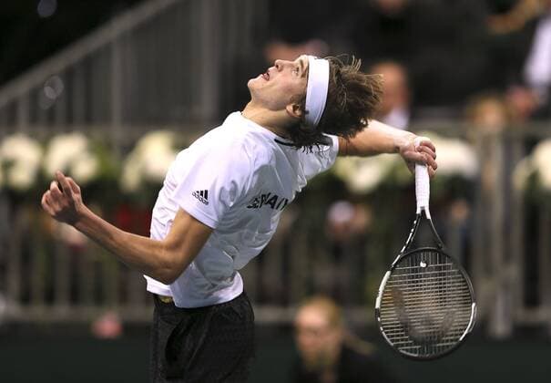 Tennis, Davis Cup, Alexander Zverev - Tomas Tomas Berdych Foto : Micha Zverev ( GER ) Tennis Daviscup am Fr. 04.03.2016 Deutschland - Tschechien