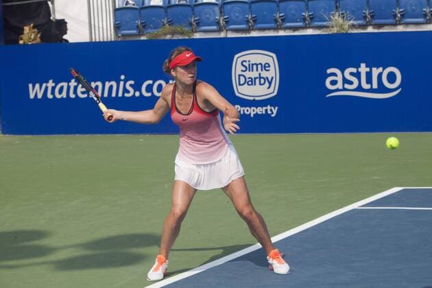 March 4, 2016 - Kuala Lumpur, malaysia - Elina Svitolina from Ukraine returns a ball during a match with Kristina Kucova from Slovakia in the women s singles tennis tournament of the WTA Tennis Damen BMW Malaysian Open 2016 at Royal Selangor Golf Club in Kuala Lumpur, Malaysia, on March 4 2016. WTA Malaysian Open - Kristina Kucova vs Elina Svitolin  - ZUMAn230