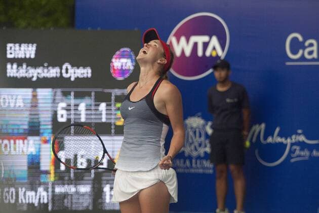 March 4, 2016 - Kuala Lumpur, malaysia - Elina Svitolina from Ukraine celebrates after winning a match with Kristina Kucova from Slovakia in the women s singles tennis tournament of the WTA Tennis Damen BMW Malaysian Open 2016 at Royal Selangor Golf Club in Kuala Lumpur, Malaysia, on March 4 2016. WTA Malaysian Open - Kristina Kucova vs Elina Svitolin  - ZUMAn230