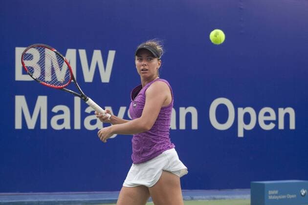 March 4, 2016 - Kuala Lumpur, malaysia - Elina Svitolina from Ukraine returns a ball during a match with Kristina Kucova from Slovakia in the women s singles tennis tournament of the WTA Tennis Damen BMW Malaysian Open 2016 at Royal Selangor Golf Club in Kuala Lumpur, Malaysia, on March 4 2016. WTA Malaysian Open - Kristina Kucova vs Elina Svitolin  - ZUMAn230