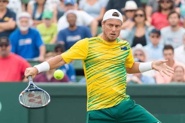 March 5, 2016: Lleyton Hewitt of Australia in action against Mike and Bob Bryan of USA during the doubles match of the BNP Paribas Davis Cup World Group first round tie between Australia and USA at Kooyong tennis club in Melbourne, Australia. Tennis 2016: Davis Cup AUS v USA Day 2 - ZUMAc04_