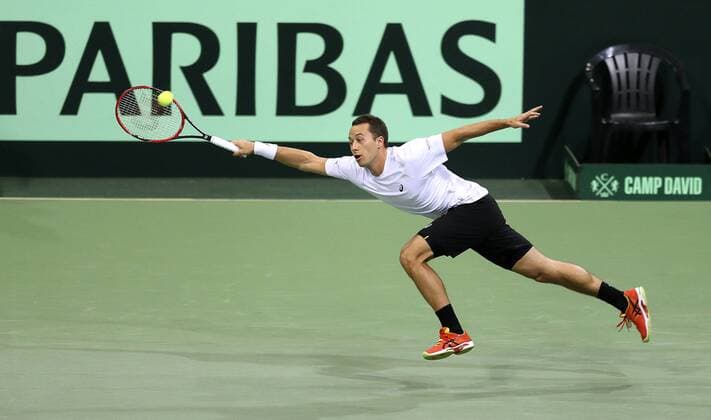 Foto : Philipp KOHLSCHREIBER ( GER ) Tennis Daviscup am Fr. 04.03.2016 Deutschland - Tschechien