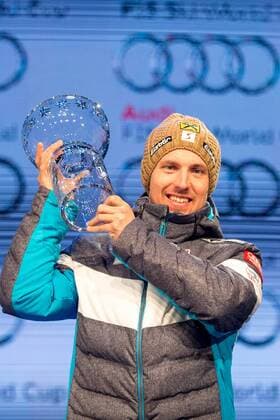 ALPINE SKIING - FIS World Cup KRANJSKA GORA,SLOVENIA,5.MAR.16 - ALPINE SKIING - FIS World Cup, Kranjska Gora, giant slalom, men, award ceremony. Image shows Marcel Hirscher (AUT). GEPAxpictures xMaticxKlansek