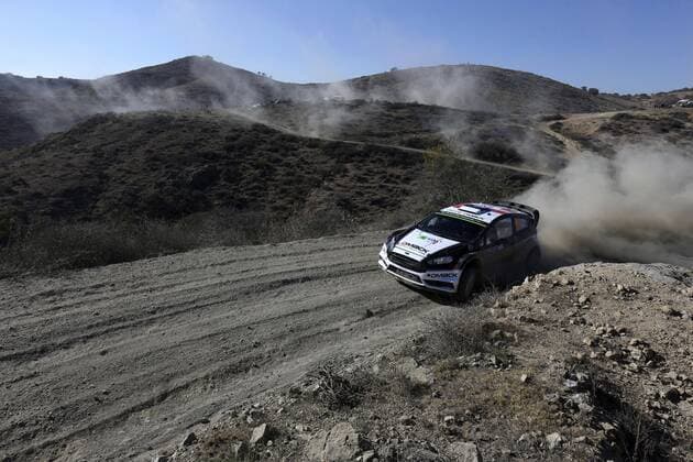 Estonian driver Ott Tanak in his Ford Fiesta RS WRC Motorsport Rallye WM during the second day of competition of the 13th Rally World Championship WM Weltmeisterschaft in Leon, Mexico, 05 March 2016. The event will run until next 06 March. 13TH RALLY WORLD CHAMPIONSHIP IN MEXICO !ACHTUNG: NUR REDAKTIONELLE NUTZUNG!  20160305-635928049808317412