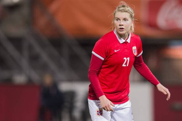 Ada Hegerberg of Norway during the 2016 UEFA Women s Olympic Qualifying Tournament match between Norway and Netherlands on March 5, 2016 at the Sparta stadium in Rotterdam, The Netherlands. Norway v Netherlands 2016 UEFA Women s Olympic Qualifying Tournament 2015 2016 xVIxGerritxvanxKeulenxIVx 5105500