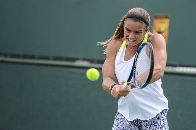 March 5, 2016 - Indian Wells, California, United States - MARIA SAKKARI of Greece practices at the Indian Wells Tennis Garden on Saturday March 5 2015. Tennis 2016 - BNP Paribas Open - Practice Sessions - ZUMAl132