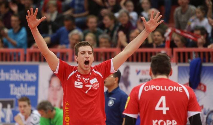 Tübingen , Volleyball Bundesliga TV Rottenburg vs. VSG Coburg Grub , Sven Metzger ( Rott )