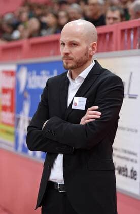 Volleyball 1. Bundesliga Saison 2015 2016 TV Rottenburg - VSG Coburg Grub 05.03.2016 Manager Philipp Vollmer (TV Rottenburg) 