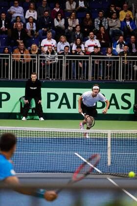 GER.,Tennis, Federations Cup, Deutschland vs Tschechien 06.03.2016, TUI Arena, Hannover, GER, Federations Cup, Deutschland vs Tschechien im Bild Lukas Rosol (Team Tschechien) gegen Alexander Zverev (Team Deutschland) nphxrauch