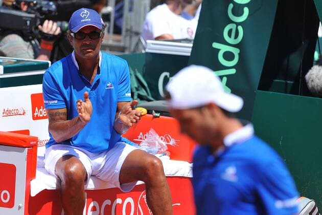 Tennis, Davis Cup, Frankreich - Kanada Richard Gasquet (Fra) et Yannick Noah TENNIS : Daviscup, Davis Cup, Frankreich vs Kanada - 06 03 2016 TennisMagazine 