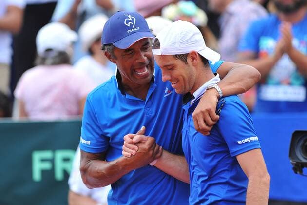Tennis, Davis Cup, Frankreich - Kanada Richard Gasquet (Fra) et Yannick Noah TENNIS : Daviscup, Davis Cup, Frankreich vs Kanada - 06 03 2016 TennisMagazine 