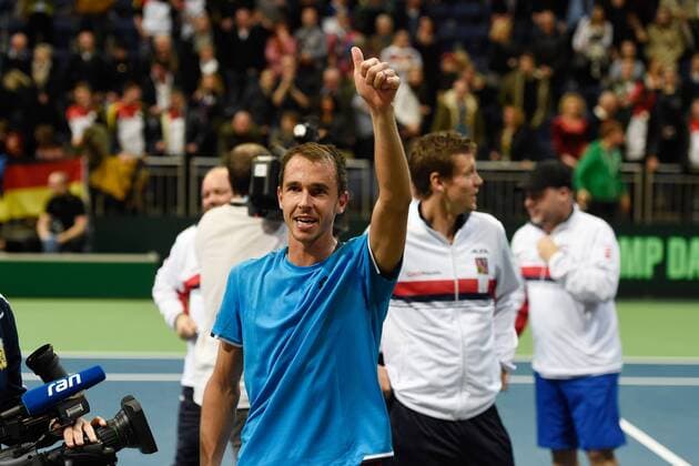 Tennis, Davis Cup, Deutschland verliert gegen Tschechien Cze Team winning in the 5.Rubber