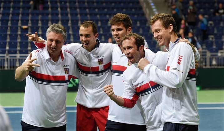 Tennis, Davis Cup, Deutschland verliert gegen Tschechien Cze Team winning in the 5.Rubber