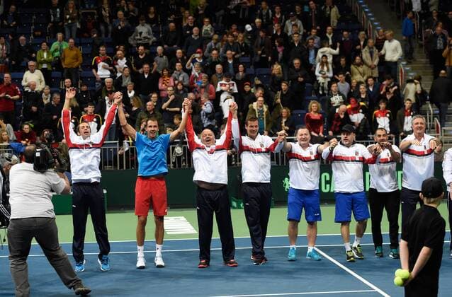 Tennis, Davis Cup, Deutschland verliert gegen Tschechien Cze Team winning in the 5.Rubber