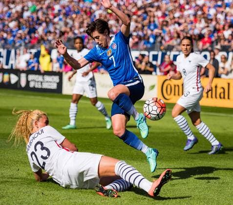 United States DF Meghan Klingenberg (7) during the She Believes Cup Women s International Soccer match between France and the United States at Nissan Stadium on March 6, 2016 in Nashville, TN. Soccer 2016: France vs United States MAR 06 - ZUMAc04_