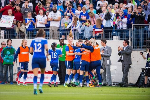 The US team celebrates the goal by United States FW Alex Morgan (13) during the She Believes Cup Women s International Soccer match between France and the United States at Nissan Stadium on March 6, 2016 in Nashville, TN. Soccer 2016: France vs United States MAR 06 - ZUMAc04_