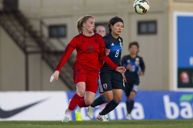 Laura Freigang, Hikaru Naomoto, Women s U23, 6- Nations Tournament, Germany vs Japan, La Manga Club, Spain, 6 th of March 2016.  xPascuxMendezx xx