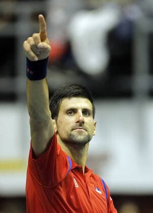 BELGRADE, March 6, 2016 -- Serbia s tennis player Novak Djokovic celebrates victory against Kazakhstan s Mikhail Kukushkin during the Davis Cup World Group first round match between Serbia and Kazakhstan at Aleksandar Nikolic hall in Belgrade, on March 6, 2016. Djokovic won 3-2. ) (SP)SERBIA-BELGRADE-TENNIS-DAVIS CUP-SERBIA VS KAZAKHSTAN PredragxMilosavljevic 