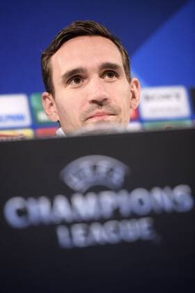 Gent s Sven Kums pictured during a press conference PK Pressekonferenz of Belgian first league soccer team KAA Gent, Monday 07 March 2016 in Wolfsburg, Germany. Gent is preparing for the return leg of the 1 8 finals of the UEFA Champions League competition against German club VfL Wolfsburg Tomorrow. Wolfsburg won the first leg 2-3. YORICKxJANSENS  x04806707x