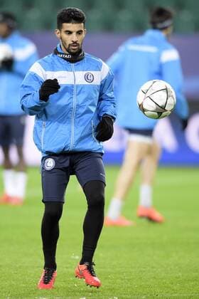 Gent s Mbark Boussoufa pictured during a training of Belgian first league soccer team KAA Gent, Monday 07 March 2016 in Wolfsburg, Germany. Gent is preparing for the return leg of the 1 8 finals of the UEFA Champions League competition against German club VfL Wolfsburg Tomorrow. Wolfsburg won the first leg 2-3. YORICKxJANSENS  x04806713x