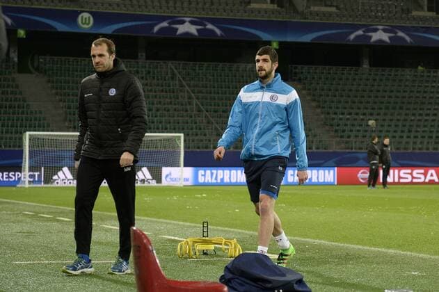 Gent s Stefan Mitrovic pictured during a training of Belgian first league soccer team KAA Gent, Monday 07 March 2016 in Wolfsburg, Germany. Gent is preparing for the return leg of the 1 8 finals of the UEFA Champions League competition against German club VfL Wolfsburg Tomorrow. Wolfsburg won the first leg 2-3. YORICKxJANSENS  x04806733x
