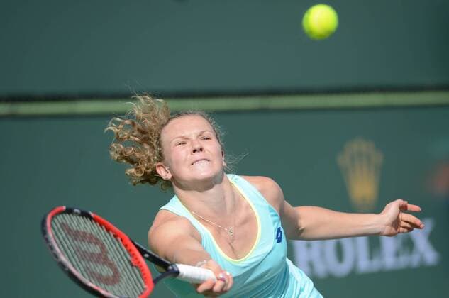 March 7, 2016 - Indian Wells, California, United States - KATERINA SINIAKOVA of the Czech Republic in action in her qualifying match at the BNP Paribas Open in Indian Wells California. Tennis 2016 - BNP Paribas Open - Day 1 - ZUMAl132