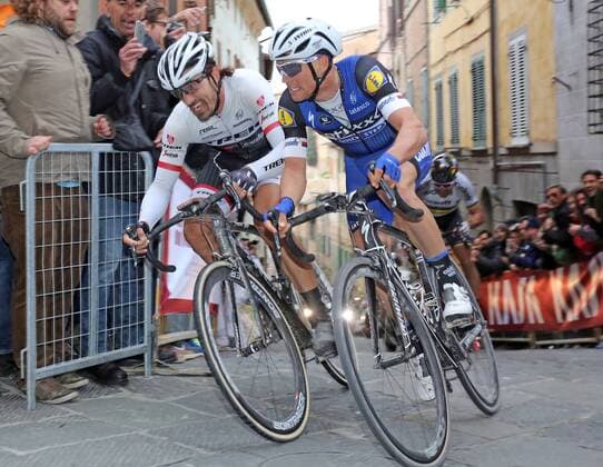 RADSPORT - Strade Bianche - 05.03.2016, Fabian Cancellara (SUI Trek - Segafredo), Zdenek Stybar (CZE Etixx - Quick Step), -