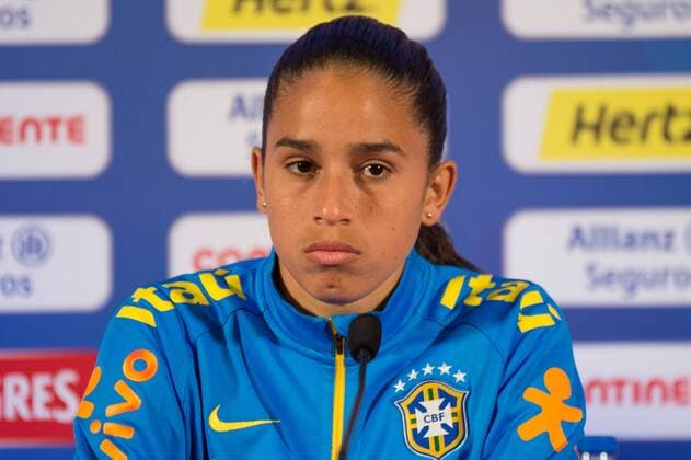 Fabiana da Silva Simoes (Brasilien) Albufeira, Portugal, 08.03.2016 - Fussball, Frauenfussball, Algarve Cup 2016, Abschlusspressekonferenz, Fussball, Frauenfussball, Algarve Cup 2016, Abschlusspressekonferenz, xKLx