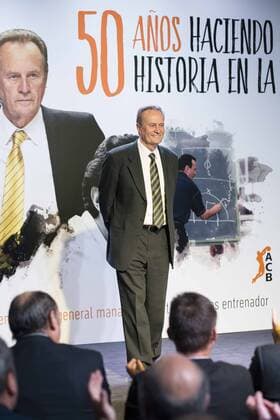 ACB pays tribute to coach Aito Garcia Reneses for his career in the Spanish basketball at Truss Space of Barclaycard Center in Madrid, March 09 2016.  (20160309051)