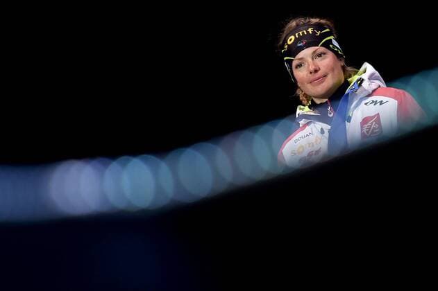 BIATHLON - IBU WC Oslo 2016 OSLO,NORWAY,09.MAR.16 - BIATHLON - IBU World Championships, 15km individual, ladies, award ceremony. Image shows Marie Dorin Habert (FRA). GEPAxpictures xFlorianxErtl