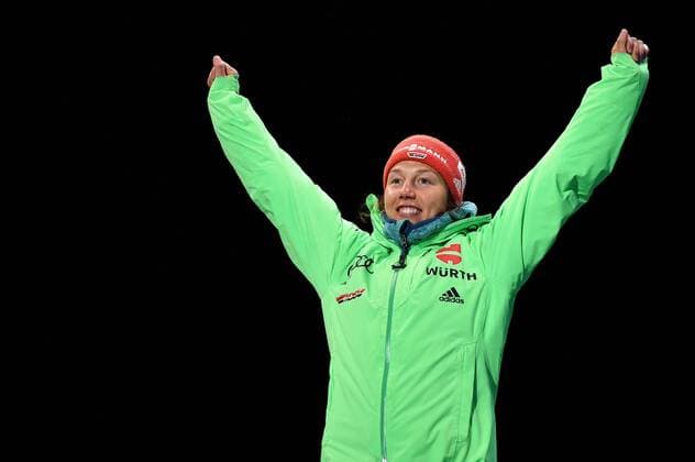 BIATHLON - IBU WC Oslo 2016 OSLO,NORWAY,09.MAR.16 - BIATHLON - IBU World Championships, 15km individual, ladies, award ceremony. Image shows Laura Dahlmeier (GER). GEPAxpictures xFlorianxErtl
