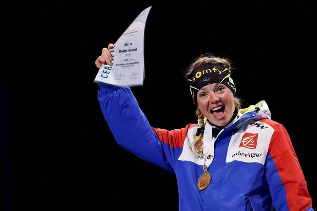 BIATHLON - IBU WC Oslo 2016 OSLO,NORWAY,09.MAR.16 - BIATHLON - IBU World Championships, 15km individual, ladies, award ceremony. Image shows Marie Dorin Habert (FRA). Keywords: medal. GEPAxpictures xFlorianxErtl