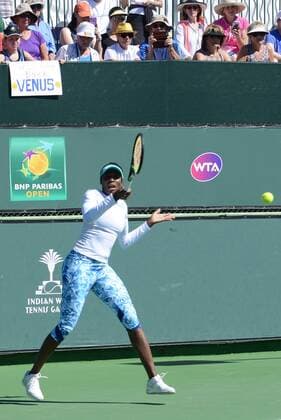 March 9, 2016 - Indian Wells, California, United States - VENUS WILLIAMS practices in preparation for the BNP Paribas Open in Indian Wells California. Tennis 2016 - BNP Paribas Open - Day 3 - ZUMAl132