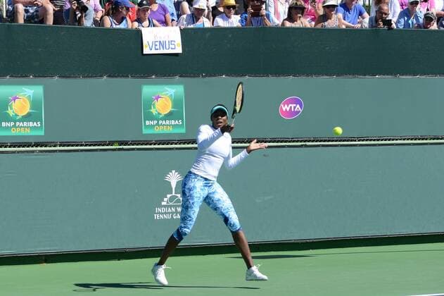 March 9, 2016 - Indian Wells, California, United States - VENUS WILLIAMS practices in preparation for the BNP Paribas Open in Indian Wells California. Tennis 2016 - BNP Paribas Open - Day 3 - ZUMAl132
