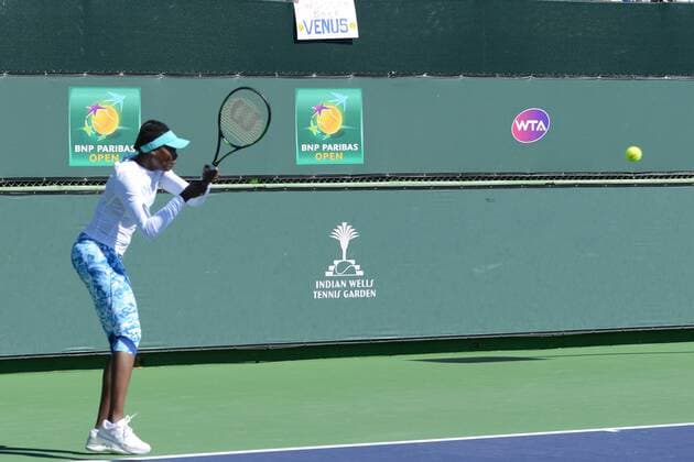 March 9, 2016 - Indian Wells, California, United States - VENUS WILLIAMS practices in preparation for the BNP Paribas Open in Indian Wells California. Tennis 2016 - BNP Paribas Open - Day 3 - ZUMAl132