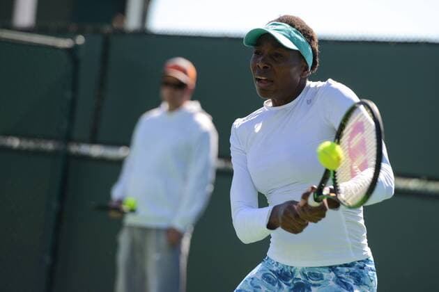 March 9, 2016 - Indian Wells, California, U.S. - VENUS WILLIAMS practices in preparation for the BNP Paribas Open. Tennis 2016 - BNP Paribas Open - Day 3 - ZUMAl132