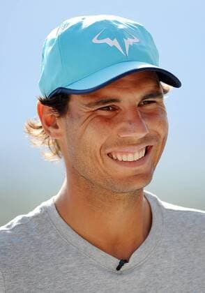 09 Mar. 2016: Tennis player Rafael Nadal (ESP) talks with media members during the all-access hour and ATP Tennis Herren Tour Media Day at the BNP Paribas Open played at the Indian Wells Tennis Garden in Indian Wells, CA. (Photo By John Cordes Icon Sportswire) TENNIS: MAR 09 BNP Paribas Open Icon506160309004 EDITORIAL USE ONLY