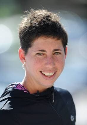 09 Mar. 2016: Tennis player Carla Suarez Navarro (ESP) talks with media members during the media all-access hour and ATP Tennis Herren Tour Media Day at the BNP Paribas Open played at the Indian Wells Tennis Garden in Indian Wells, CA. (Photo By John Cordes Icon Sportswire) TENNIS: MAR 09 BNP Paribas Open Icon506160309009 EDITORIAL USE ONLY
