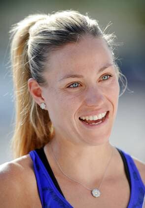 09 Mar. 2016: Tennis player Angelique Kerber (GER) talks with media members during the media all-access hour and ATP Tennis Herren Tour Media Day at the BNP Paribas Open played at the Indian Wells Tennis Garden in Indian Wells, CA. (Photo By John Cordes Icon Sportswire) TENNIS: MAR 09 BNP Paribas Open Icon506160309014 EDITORIAL USE ONLY