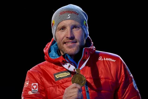 BIATHLON - IBU WC Oslo 2016 OSLO,NORWAY,10.MAR.16 - BIATHLON - IBU World Championships, 20km individual, men, award ceremony. Image shows Simon Eder (AUT). GEPAxpictures xFlorianxErtl