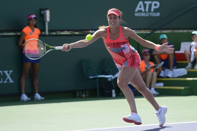 Tennis, WTA-Turnier in Indian Wells March 10, 2016 - Indian Wells, California, United States - ANA IVANOVIC in action in her doubles match at the BNP Paribas Open in Indian Wells California. Tennis 2016 - BNP Paribas Open - Day 4 - ZUMAl132