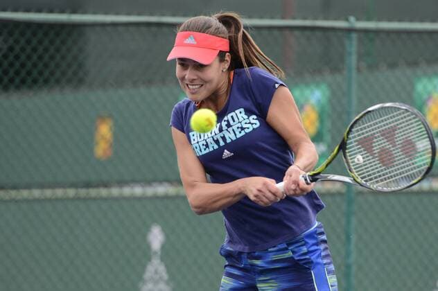 March 11, 2016 - Indian Wells, California, United States - ANA IVANOVIC of Serbia on a practice court at the BNP Paribas Open in Indian Wells California. Tennis 2016 - BNP Paribas Open - Day 5 - ZUMAl132