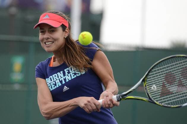 March 11, 2016 - Indian Wells, California, United States - ANA IVANOVIC of Serbia on a practice court at the BNP Paribas Open in Indian Wells California. Tennis 2016 - BNP Paribas Open - Day 5 - ZUMAl132