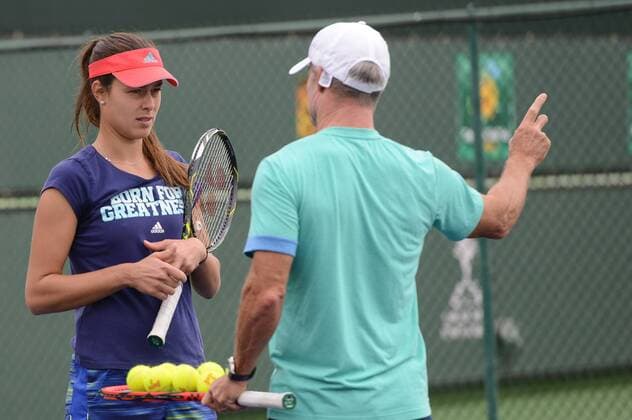 March 11, 2016 - Indian Wells, California, United States - ANA IVANOVIC of Serbia on a practice court at the BNP Paribas Open in Indian Wells California. Tennis 2016 - BNP Paribas Open - Day 5 - ZUMAl132